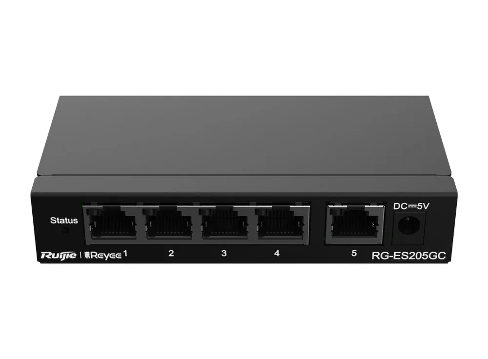 RG-ES205GC dòng Reyee ES200 nhìn từ phía trước, phía trên