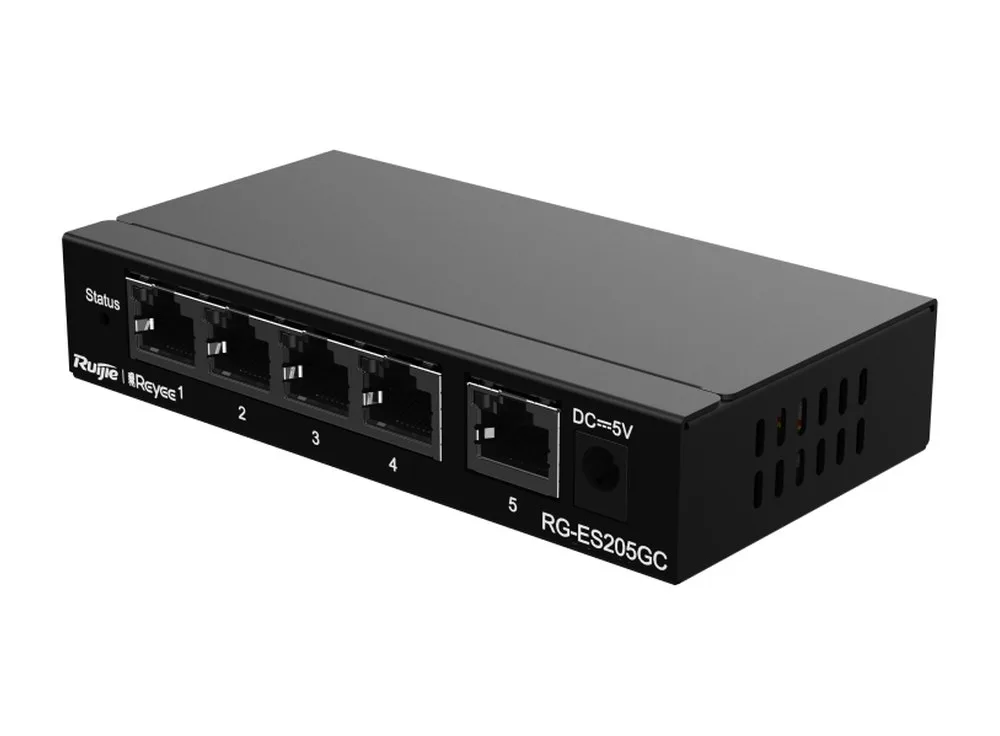 Switch không PoE RG-ES205GC, góc chụp bên phải