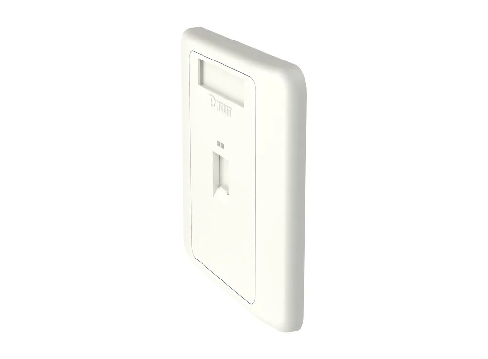 Faceplate NetKey NKFPL86F1SAW nhìn từ cạnh phải, ảnh sản phẩm Panduit