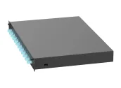 Ảnh thu nhỏ Hộp phối quang đa mode Panduit FD1W12AQDLCZ với 12 adapter LC duplex màu aqua, góc chéo
