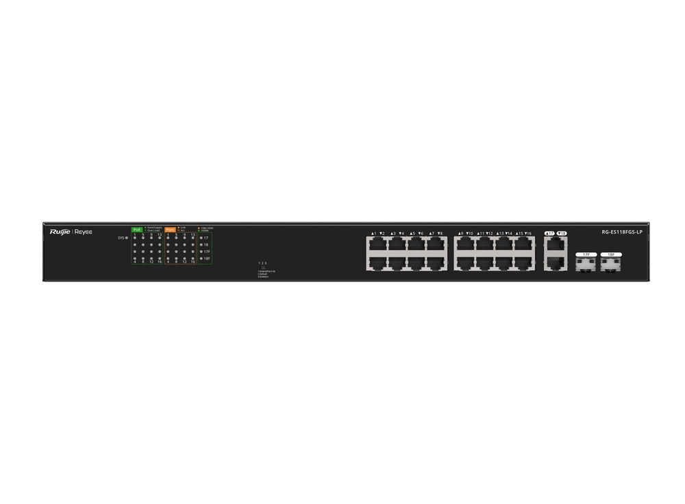 Mặt trước RG-ES118FGS-LP chụp thẳng, khung rộng 440 mm