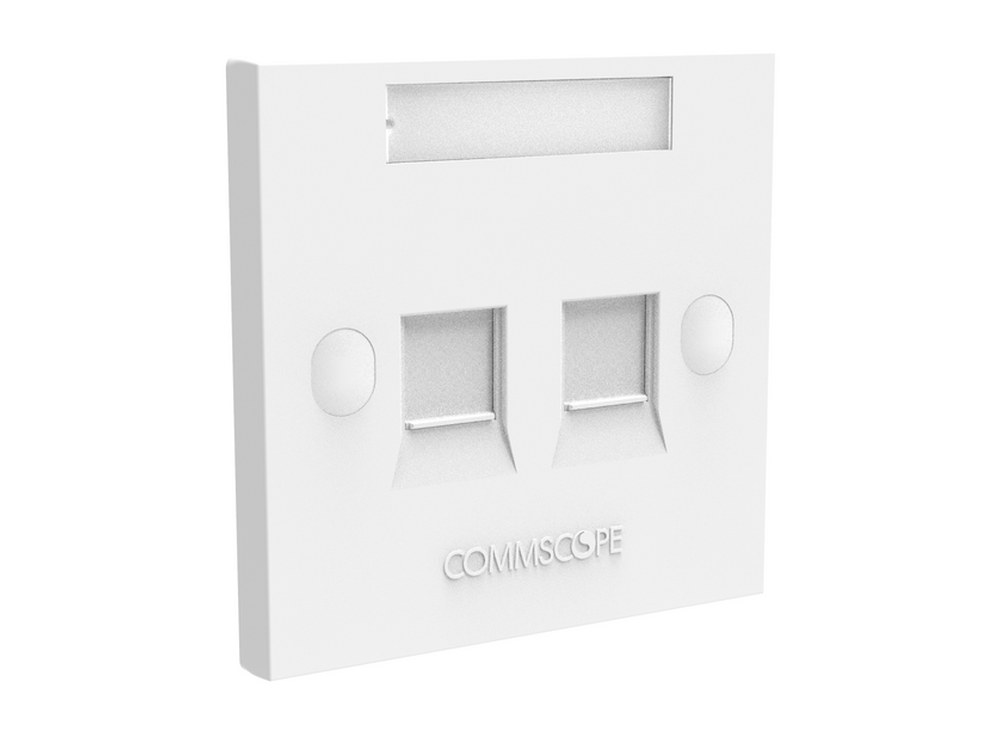 Mặt mạng vuông FPS-BS-2P-W hai cổng nhìn nghiêng