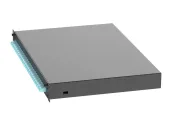 Ảnh thu nhỏ FD1W24AQDLCZ chụp nghiêng: 24 adapter LC duplex aqua dọc mặt trước hộp 1U
