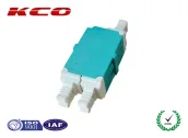Ảnh thu nhỏ Adapter quang LC hai kênh màu xanh ngọc của KCO, nhìn nghiêng thấy hai cổng LC
