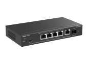 Ảnh thu nhỏ Switch PoE 70 W RG-ES206MG-P vỏ kim loại, góc chụp bên trái
