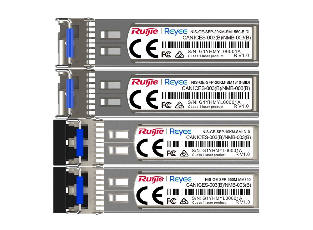 Module quang Ruijie Reyee dòng NIS-GE-SFP gồm NIS-GE-SFP-10KM-SM1310, ảnh trong datasheet hãng