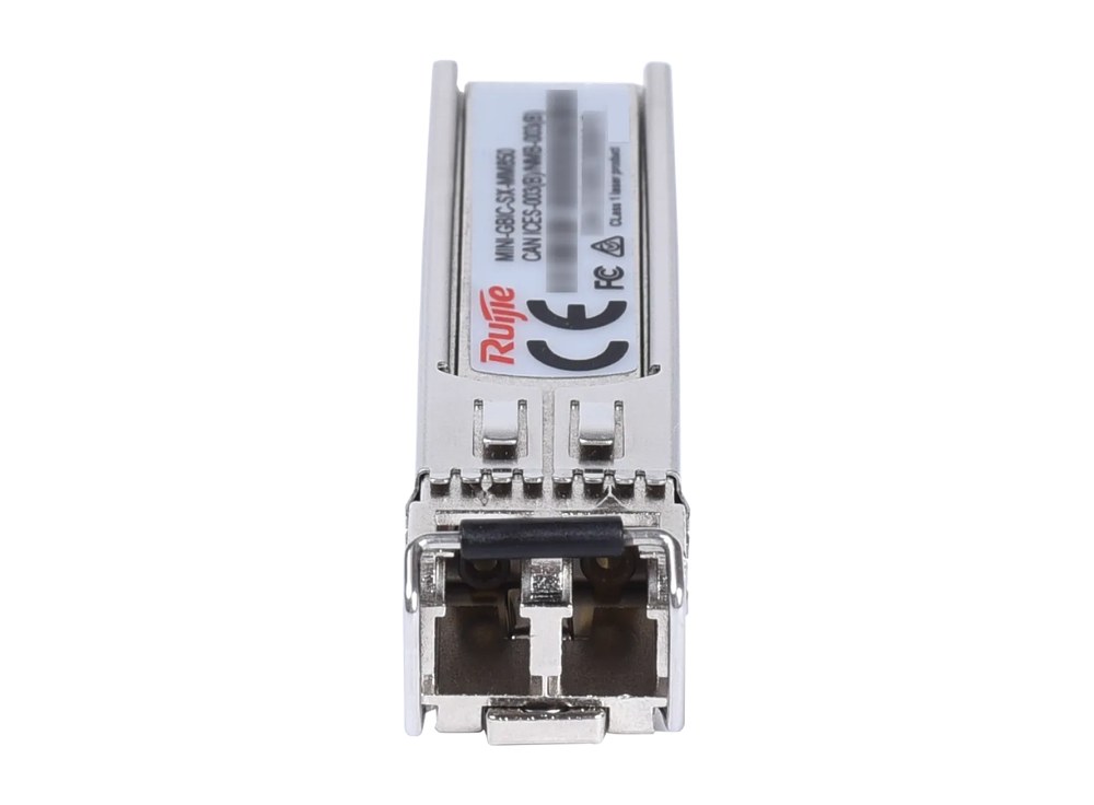 Đầu nối Duplex LC của MINI-GBIC-SX-MM850 nhìn từ phía trước